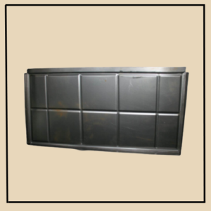 AC-3568-B, 1930, Cabriolet Trunk or Rumble area floor panel. Die stamped with three edges turned up and one flat edge.